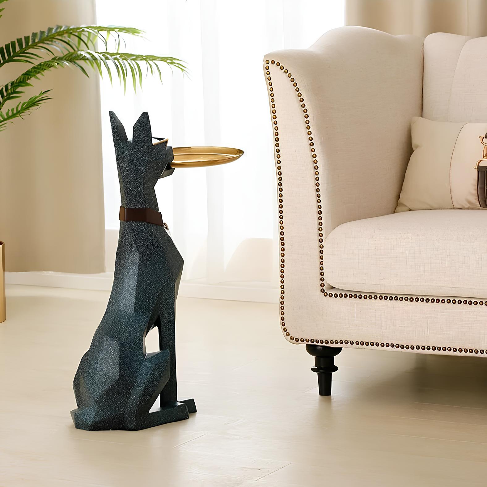 Home Decoration Sculpture Figurine Large Dog Coffee Side End Table - Homevalley.co.uk