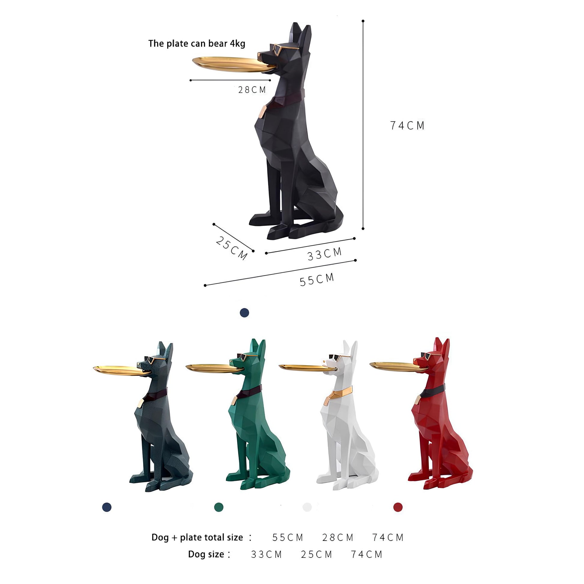 Home Decoration Sculpture Figurine Large Dog Coffee Side End Table - Homevalley.co.uk