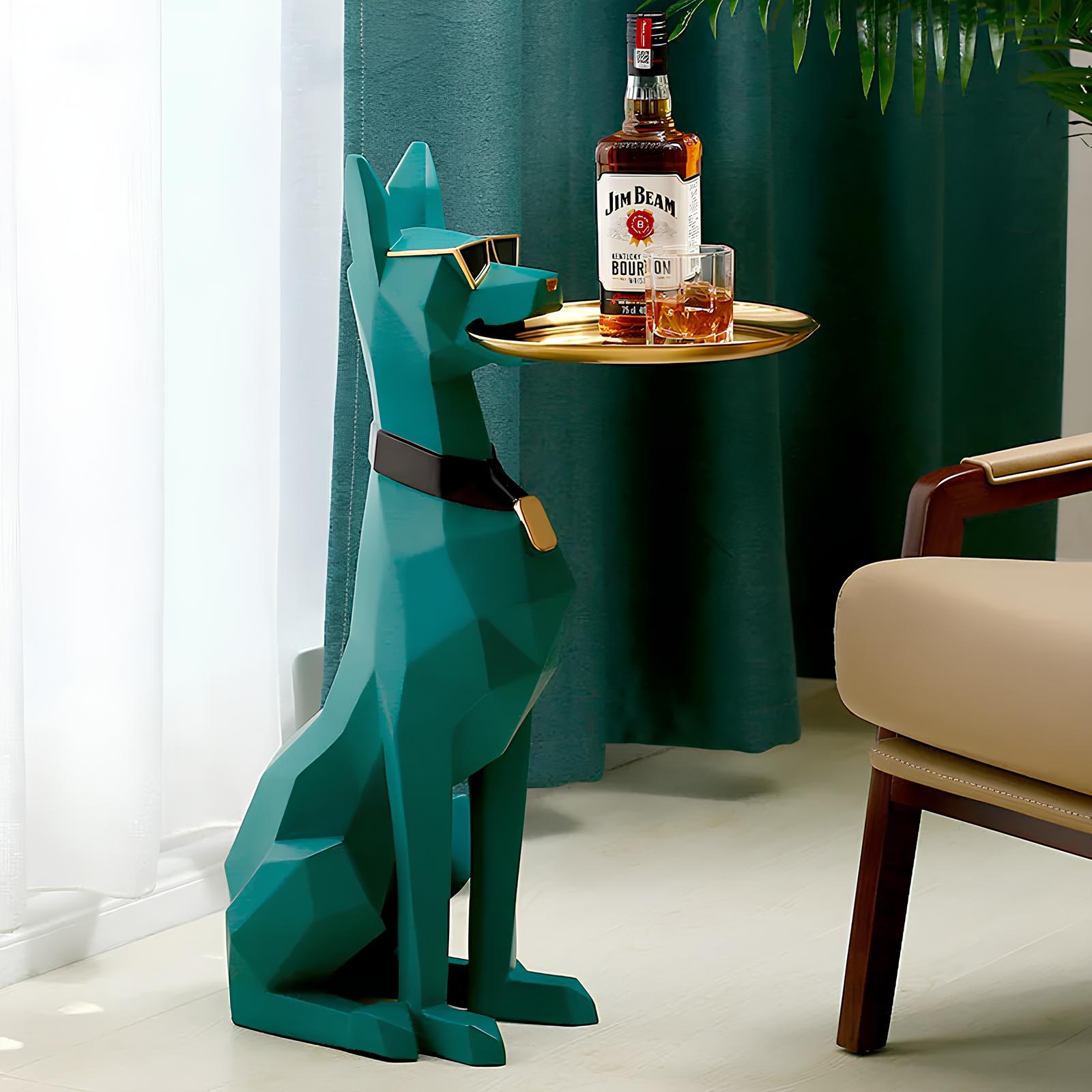 Home Decoration Sculpture Figurine Large Dog Coffee Side End Table - Homevalley.co.uk