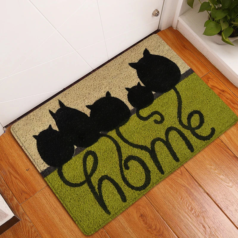 Home Sweet Home Cute Cats Door Mat – Adorable and Non-Slip Entryway Rug - Homevalley.co.uk