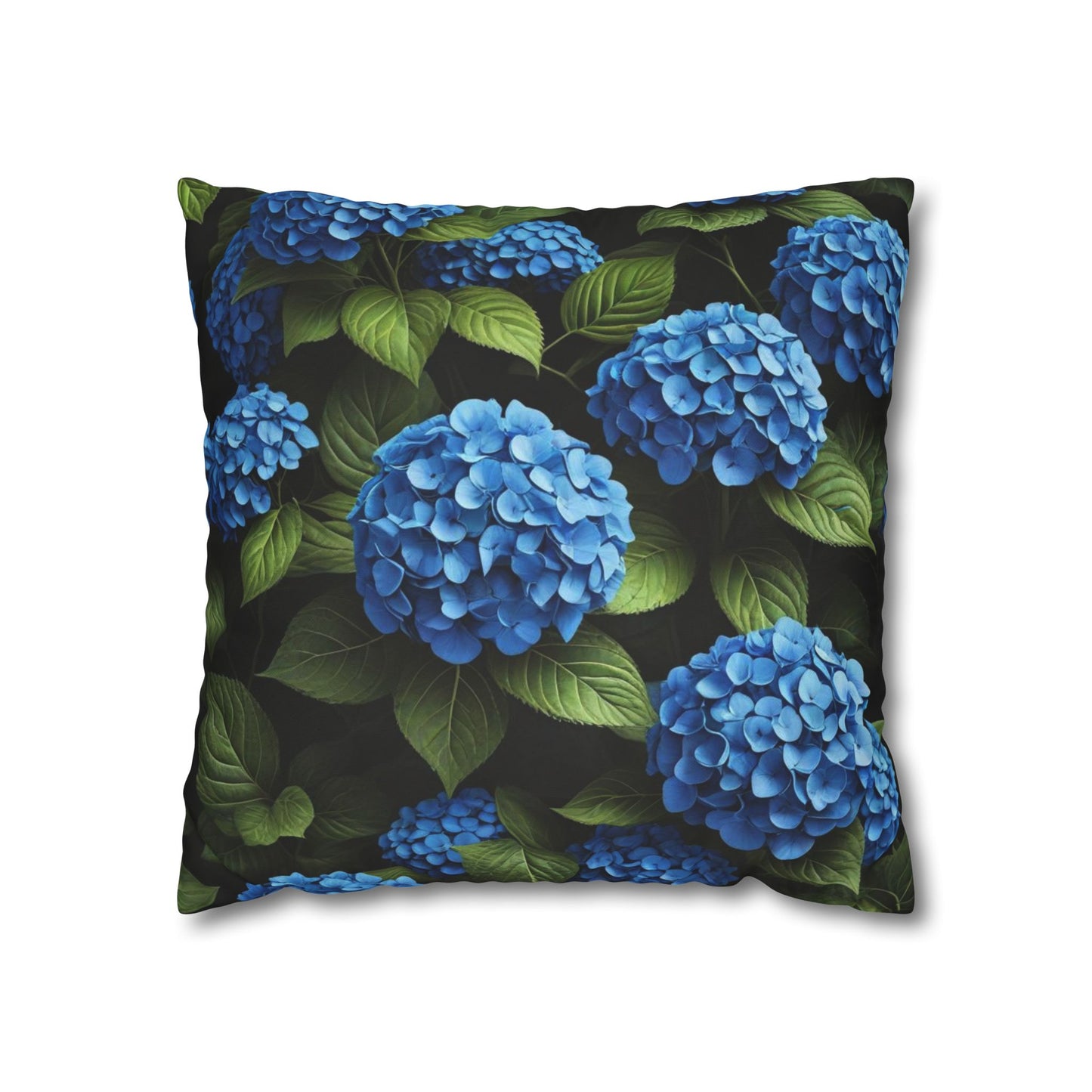 Hydrangea Flowers Cushion Cover, Blue Flowers Cushion Cover, Floral Pillow, Botanical Pillow - Homevalley.co.uk