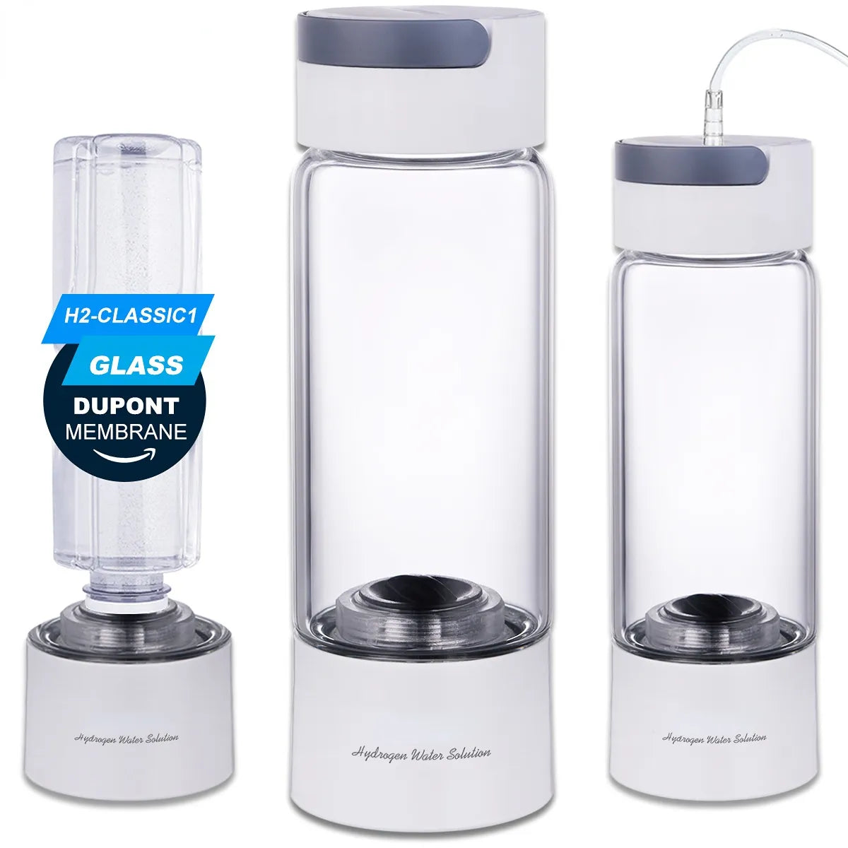 Hydrogen Rich Water Generator Bottle DuPont SPE/PEM Dual Chamber Ionizer - H2 Inhalation device 380ML - Homevalley.co.uk