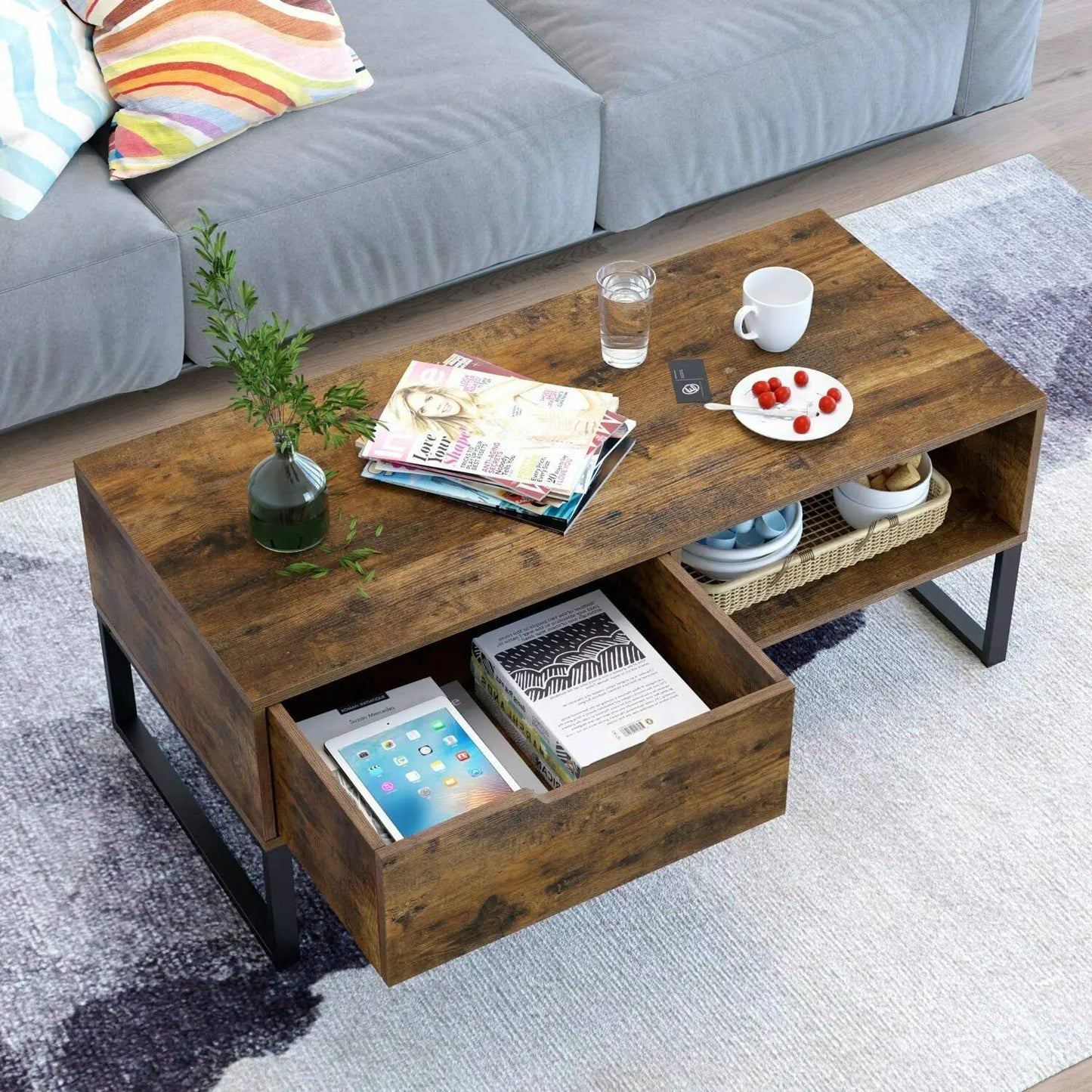Industrial Rustic Coffee Table - Homevalley.co.uk