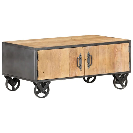 Industrial style Solid Recycled Wood Coffee Table 90x50x39 cm - Homevalley.co.uk