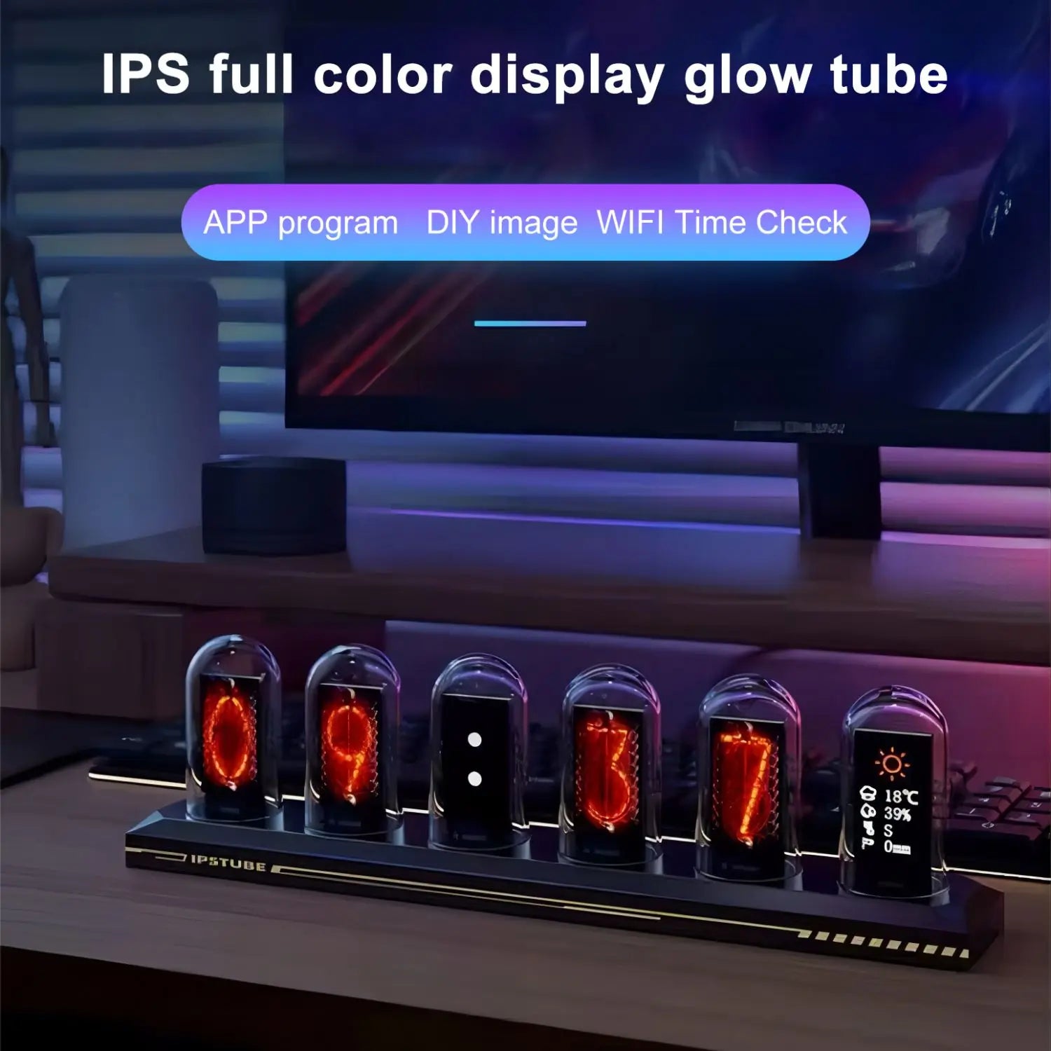 IPSTube RGB DIYGlow LED Tube Digital Watch, Nightlights And Electronic Album - Homevalley.co.uk