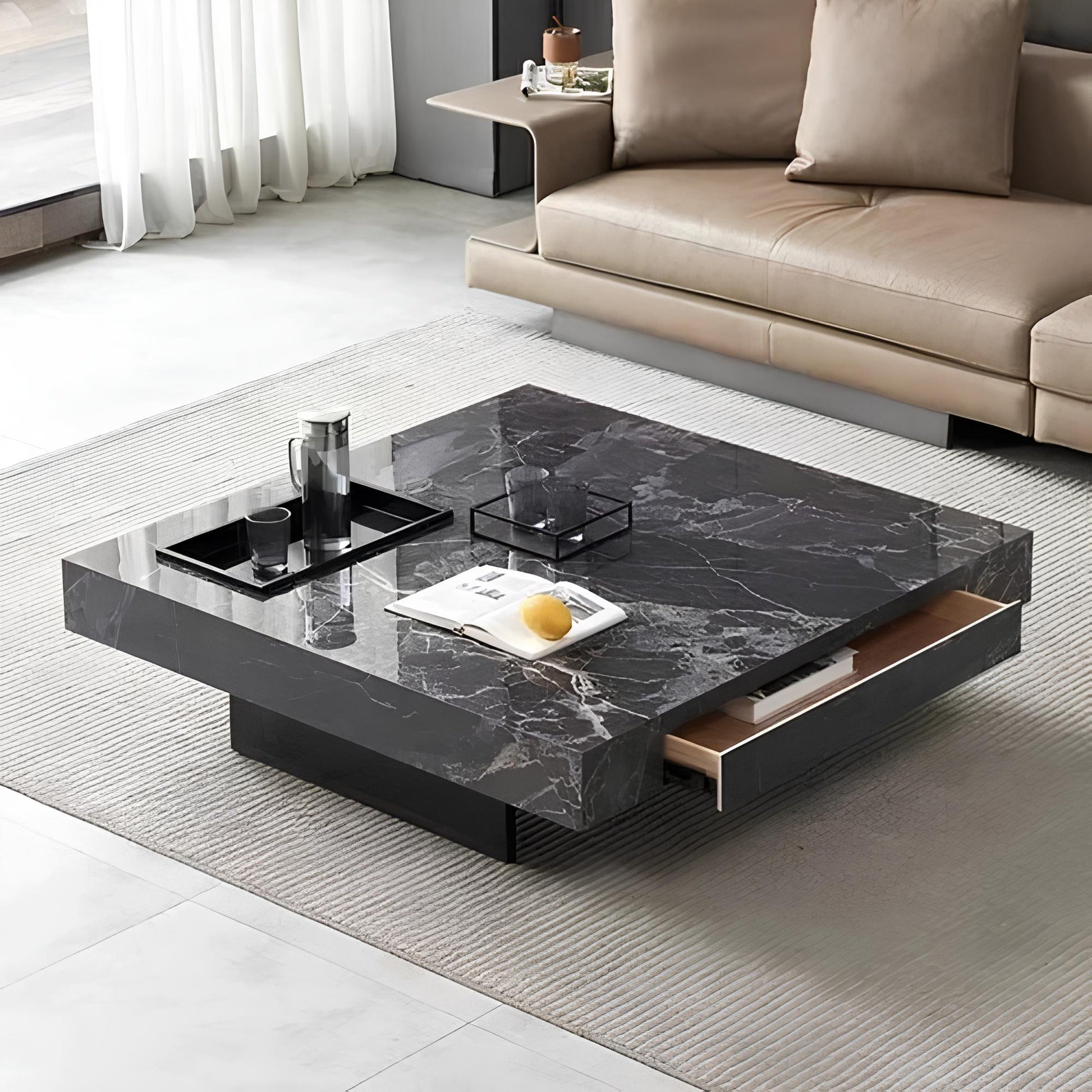Italian Luxury Marble Top Coffee Table - Homevalley.co.uk