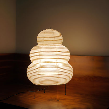 Japanese Wabi-sabi Tripod Floor Lamp Bedroom White Rice Paper Table Lamp - Homevalley.co.uk