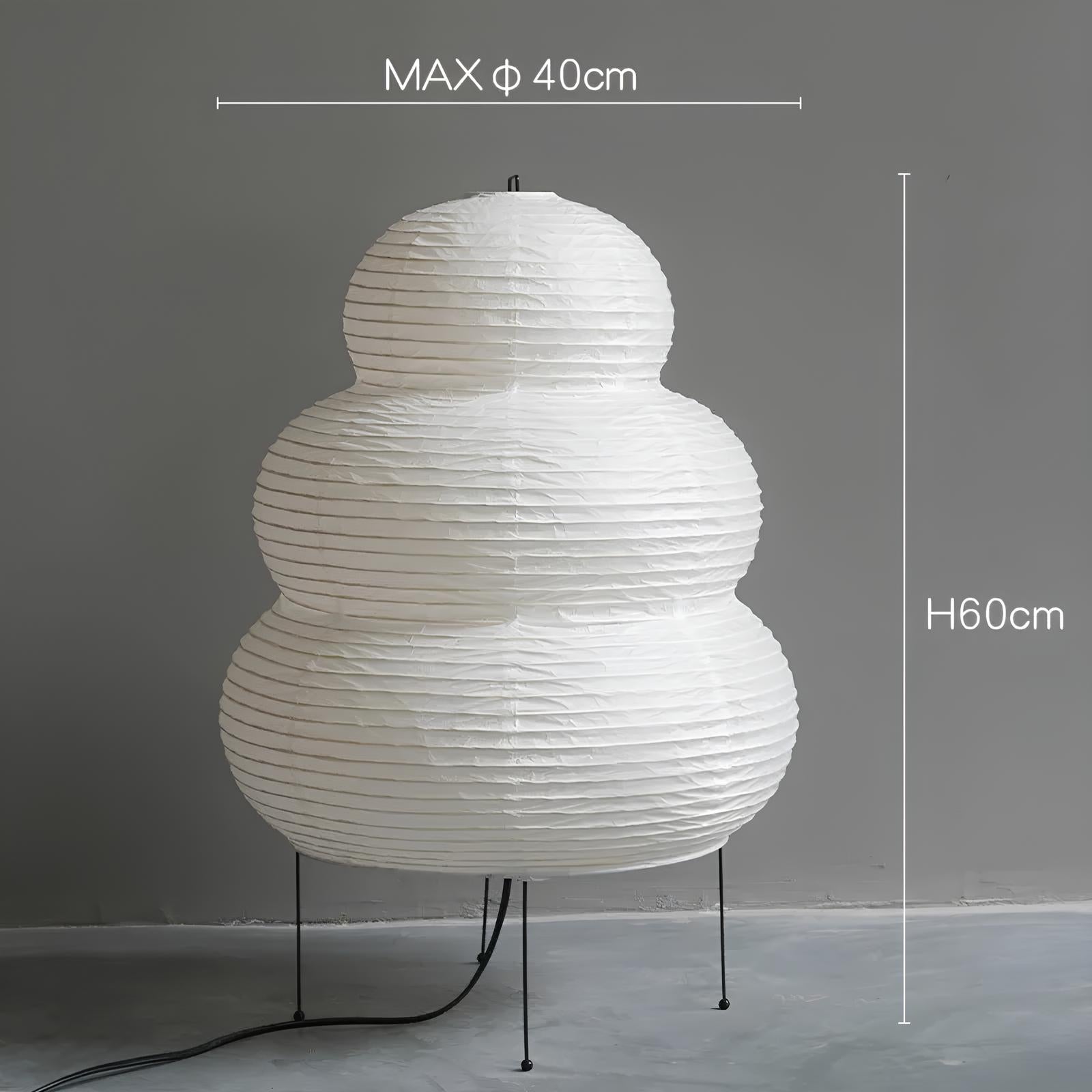 Japanese Wabi-sabi Tripod Floor Lamp Bedroom White Rice Paper Table Lamp - Homevalley.co.uk