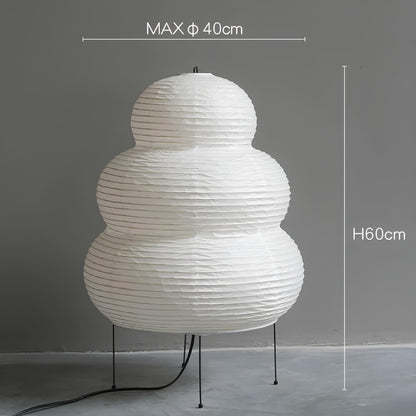 Japanese Wabi-sabi Tripod Floor Lamp Bedroom White Rice Paper Table Lamp - Homevalley.co.uk