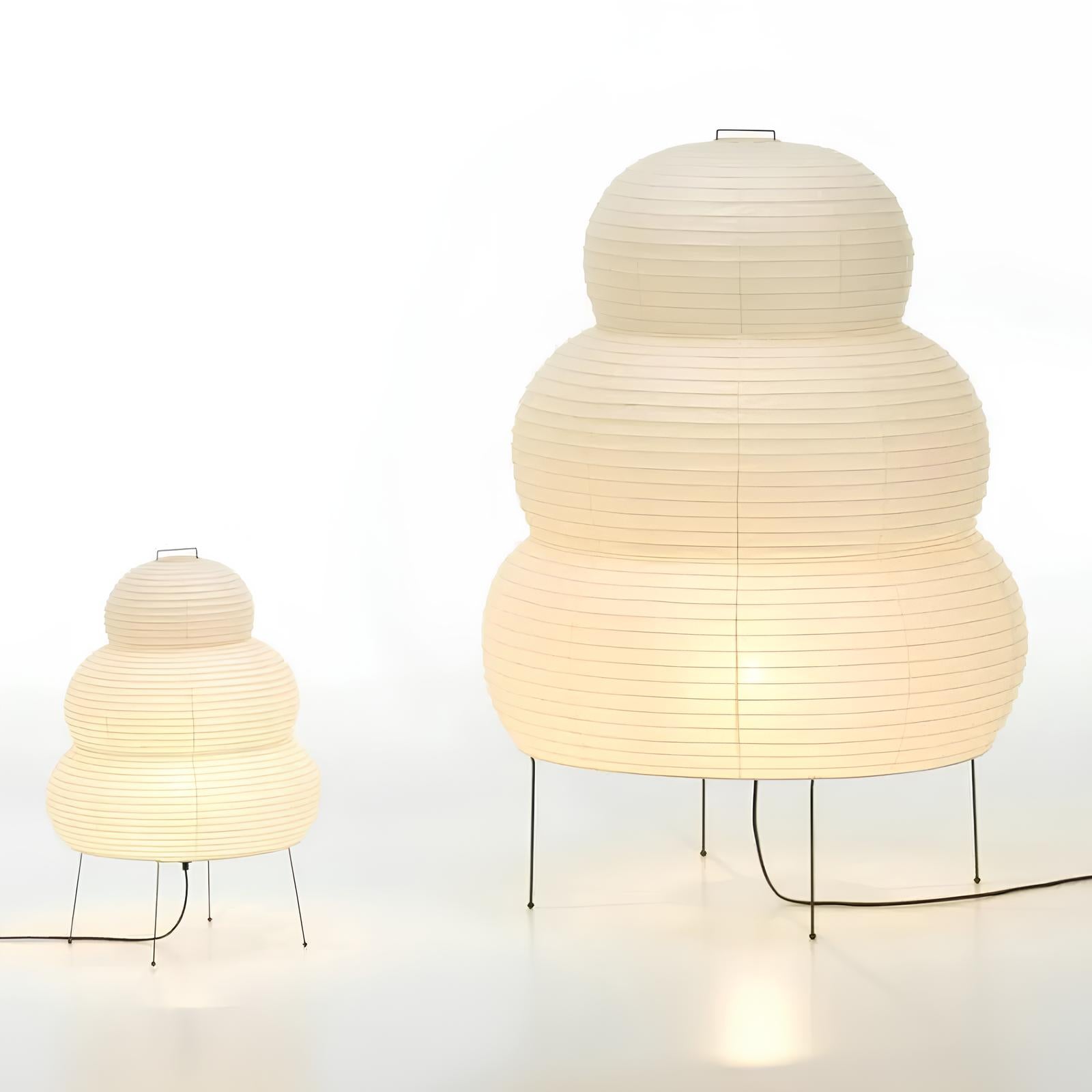 Japanese Wabi-sabi Tripod Floor Lamp Bedroom White Rice Paper Table Lamp - Homevalley.co.uk