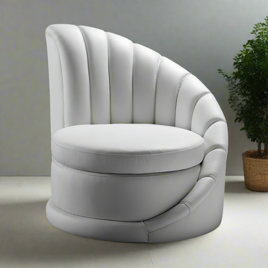 Genuine Leather Stylish Modern Asymmetrical Chair - Homevalley.co.uk