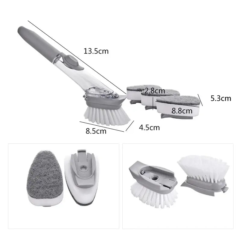 Kitchen Cleaning Brush with Replaceable Brush Sponge - Homevalley.co.uk