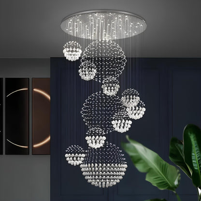 Large Crystal Balls Staircase Chandelier - Homevalley.co.uk