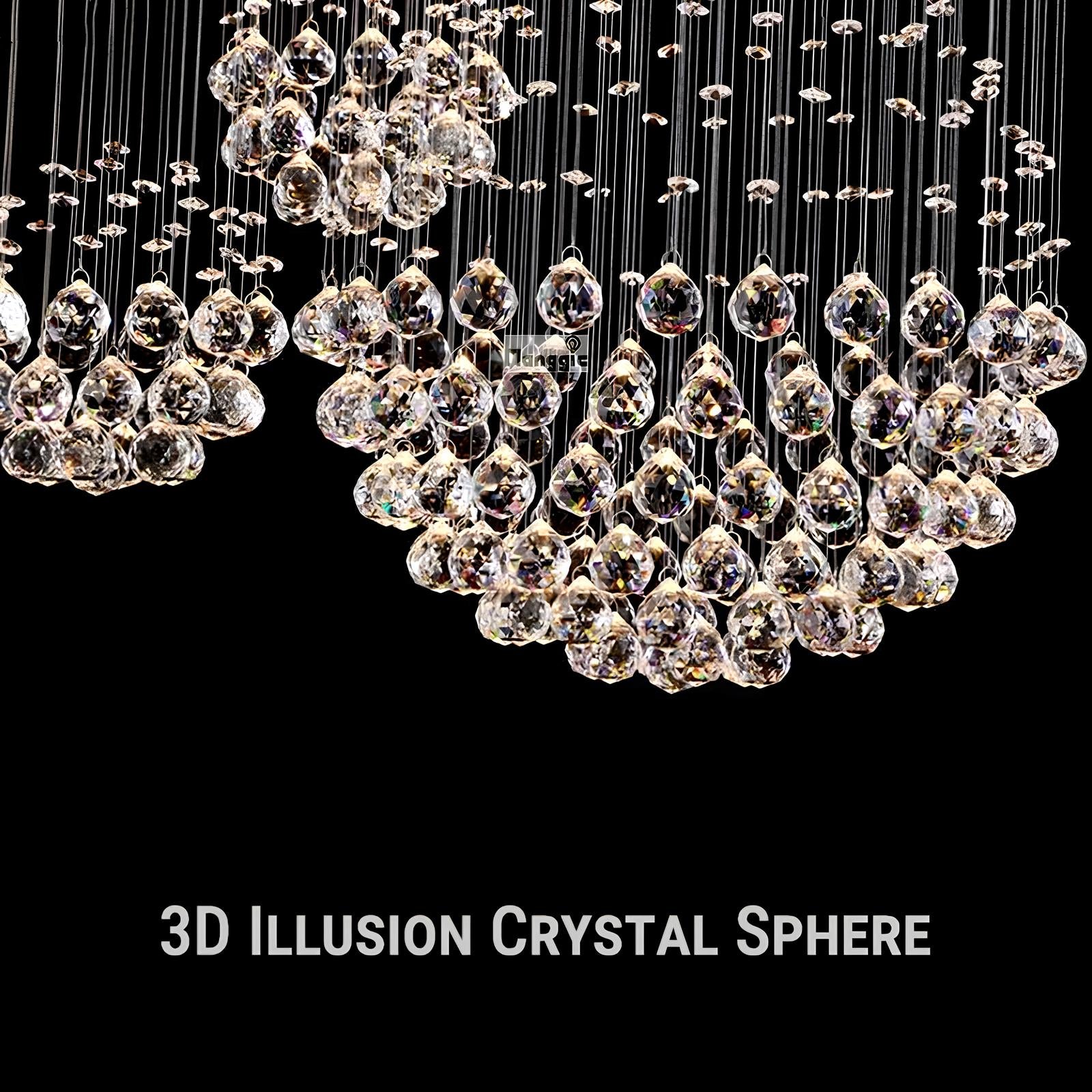Large Crystal Balls Staircase Chandelier - Homevalley.co.uk