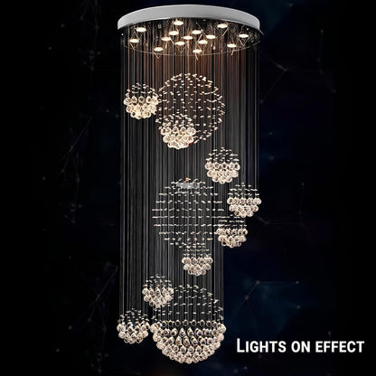 Large Crystal Balls Staircase Chandelier - Homevalley.co.uk
