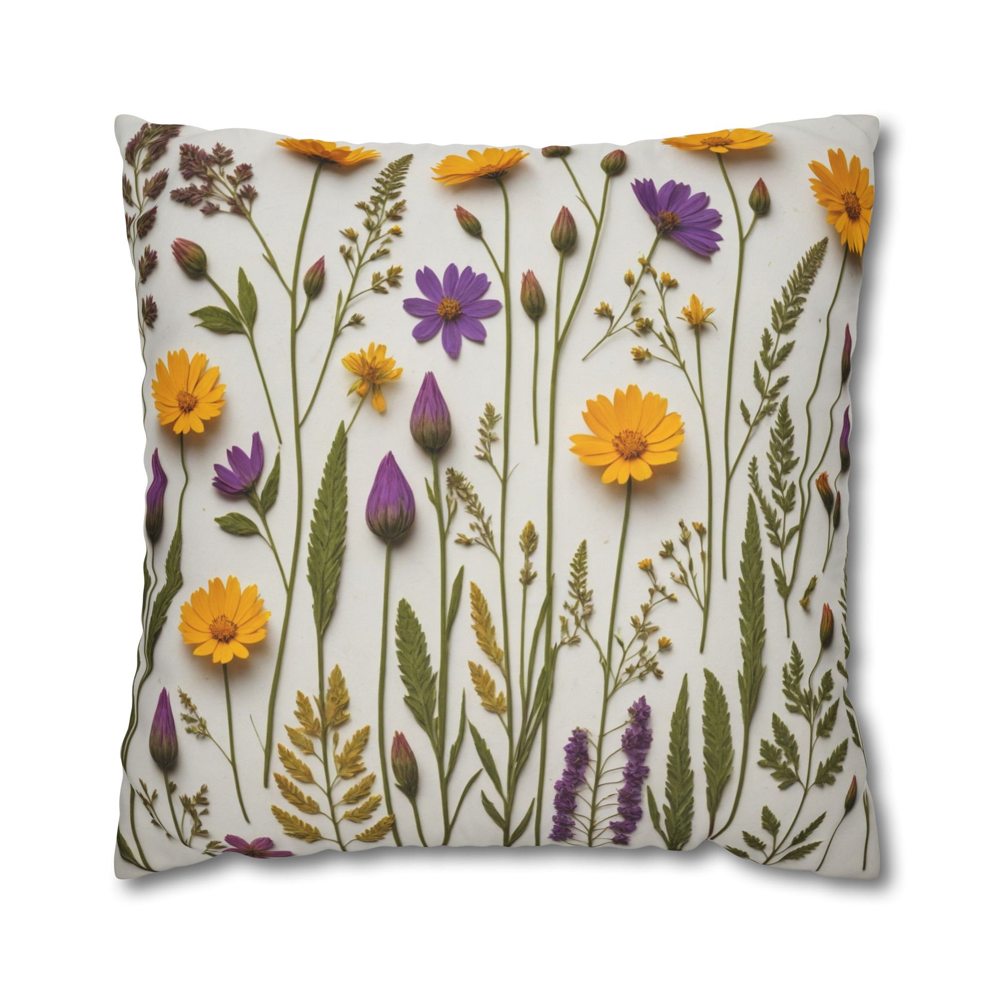 Lavender Flowers Cushion Cover,Wild Flowers Cushion Cover, Floral Pillow, Botanical Pillow - Homevalley.co.uk