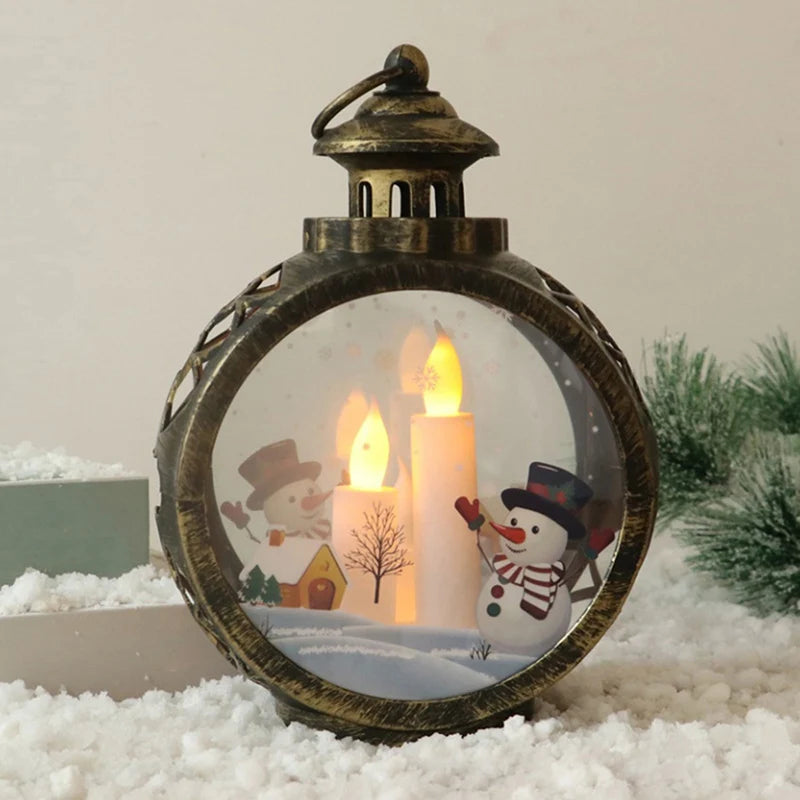 LED Christmas Candle Lantern with LED Light - Decorative Tabletop Ornament for Indoor Outdoor Decor, Party Gift - Homevalley.co.uk