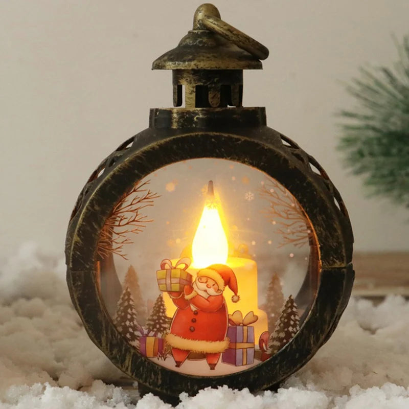 LED Christmas Candle Lantern with LED Light - Decorative Tabletop Ornament for Indoor Outdoor Decor, Party Gift - Homevalley.co.uk