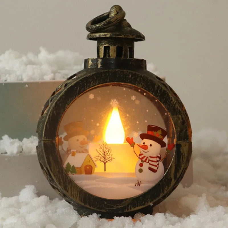 LED Christmas Candle Lantern with LED Light - Decorative Tabletop Ornament for Indoor Outdoor Decor, Party Gift - Homevalley.co.uk