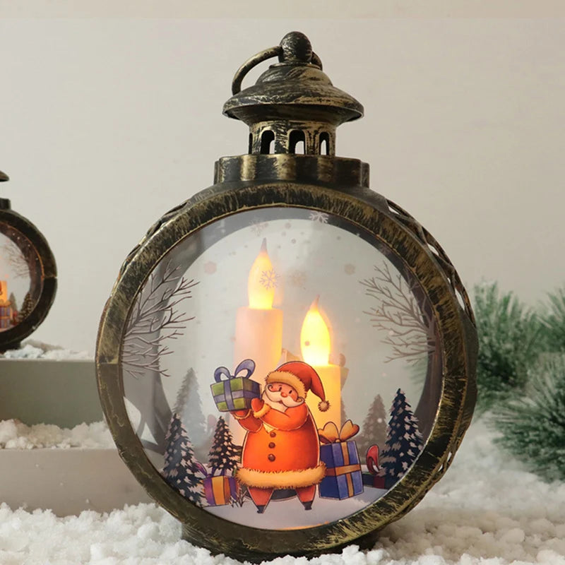 LED Christmas Candle Lantern with LED Light - Decorative Tabletop Ornament for Indoor Outdoor Decor, Party Gift - Homevalley.co.uk