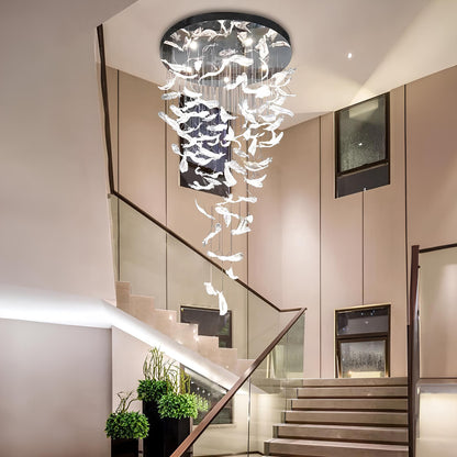 LED Crystal Feather Staircase Chandelier - Homevalley.co.uk