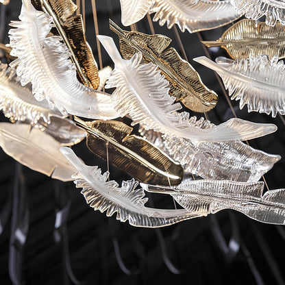 LED Crystal Feather Staircase Chandelier - Homevalley.co.uk