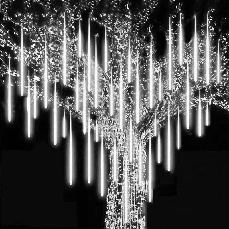 LED Meteor Shower Rain Lights Waterproof Falling Raindrop Fairy String Christmas Holiday Party Patio Decor 30CM - Homevalley.co.uk