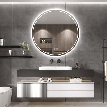 LED Round Anti - Fog Dimmable Bathroom Wall Mirror - Homevalley.co.uk