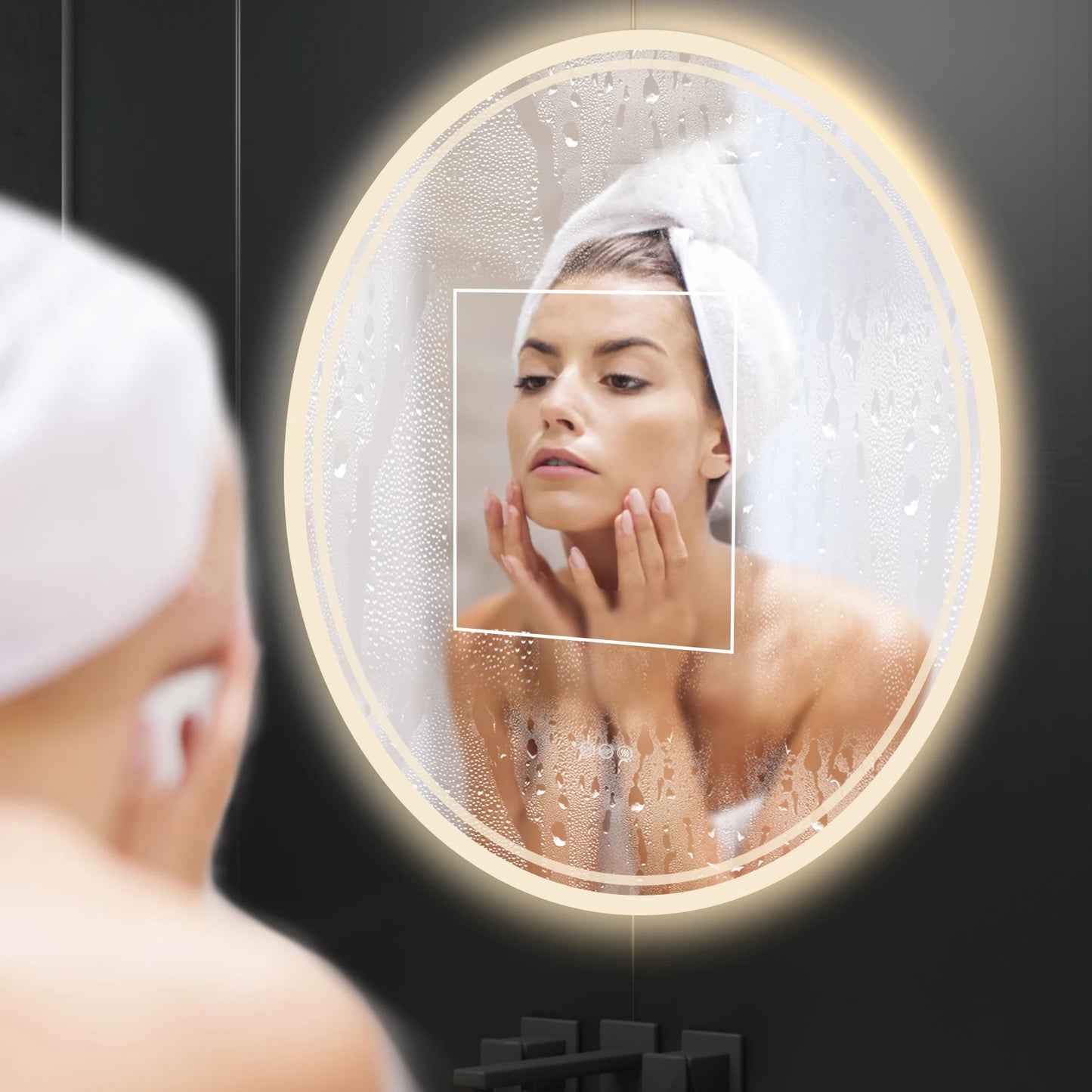LED Round Anti - Fog Dimmable Bathroom Wall Mirror - Homevalley.co.uk