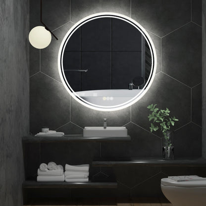 LED Round Anti - Fog Dimmable Bathroom Wall Mirror - Homevalley.co.uk