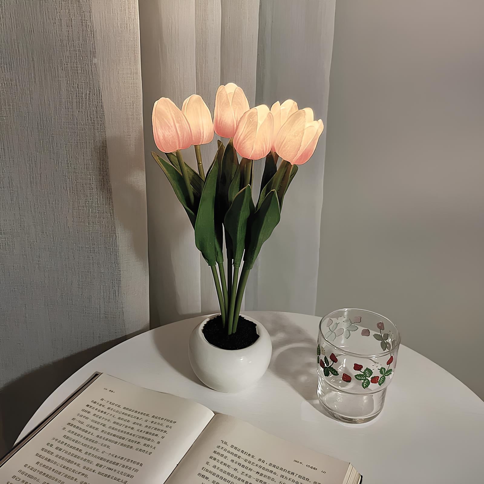 LED Tulip Night Light Table Bedside Lamp - Homevalley.co.uk