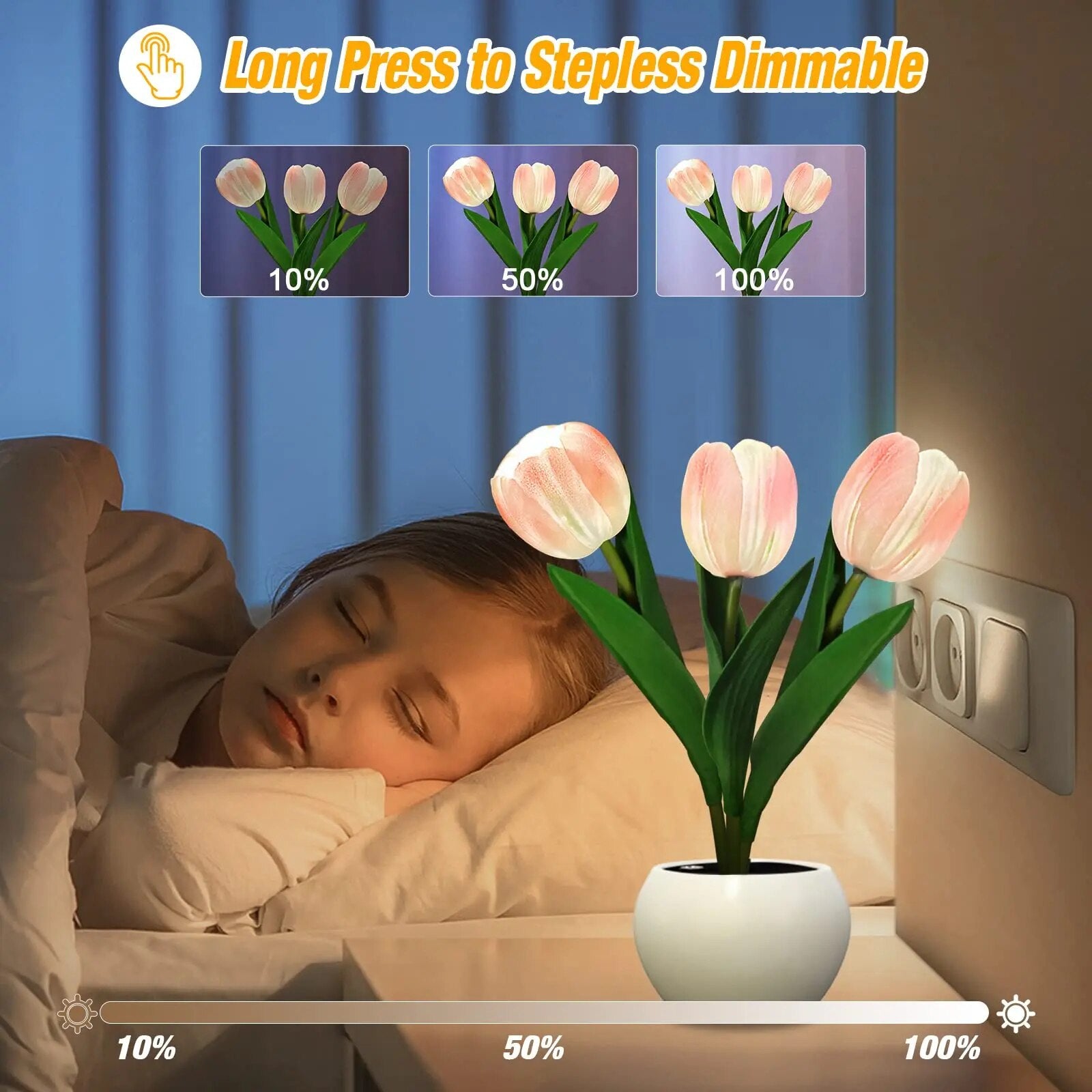 LED Tulip Night Light Table Bedside Lamp - Homevalley.co.uk