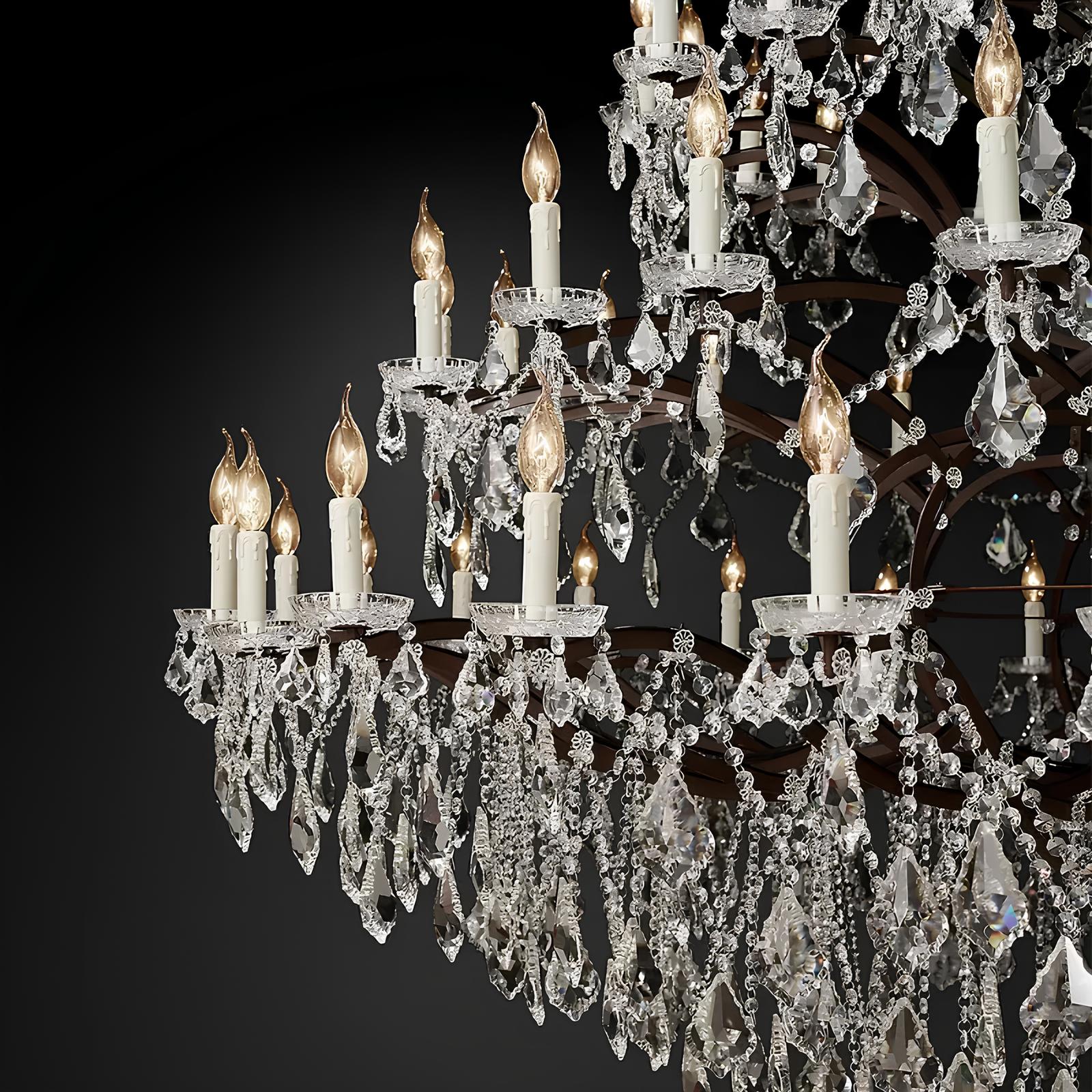 Lighthouse Style Candlestick Crystal Chandelier, 140 Lights - Homevalley.co.uk
