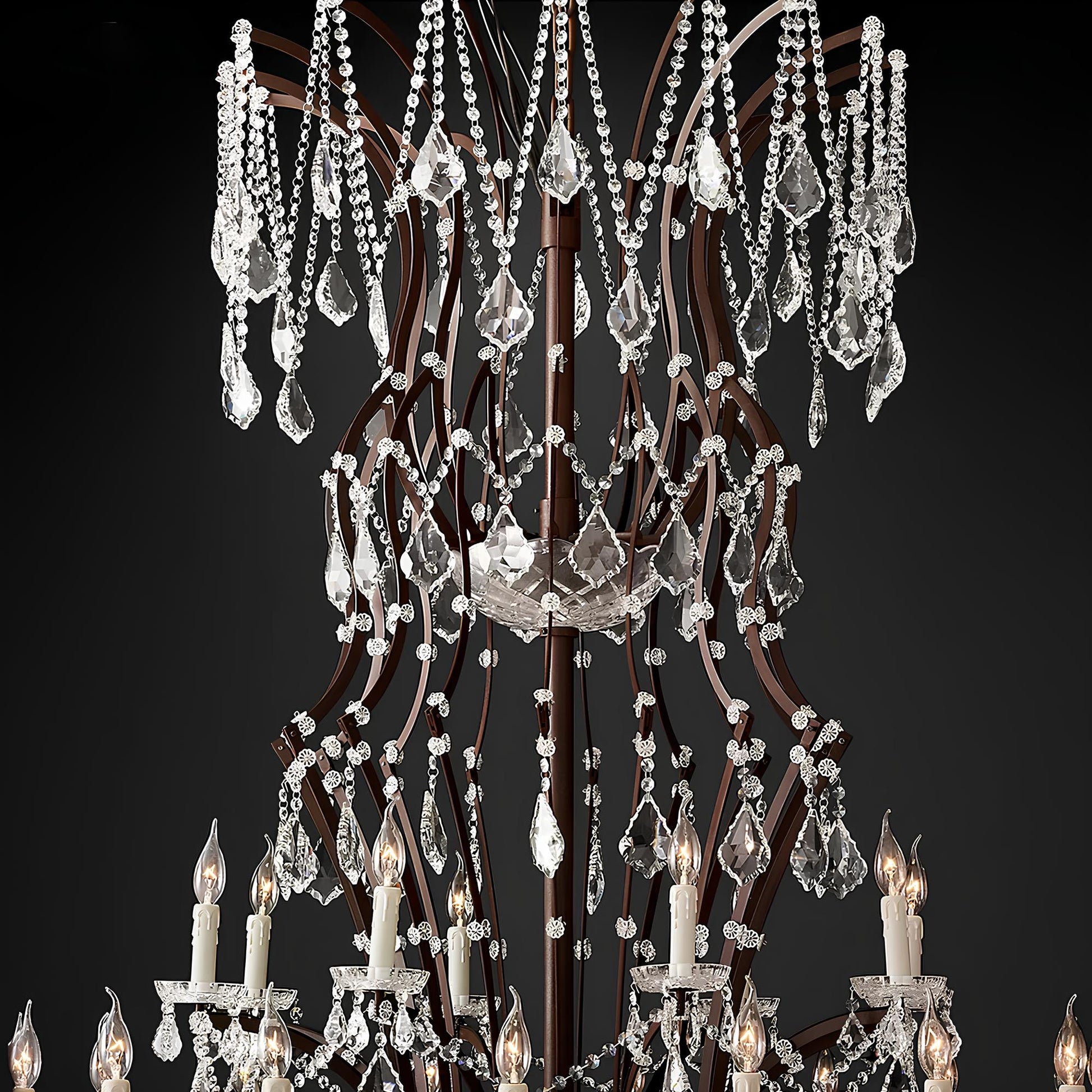 Lighthouse Style Candlestick Crystal Chandelier, 140 Lights - Homevalley.co.uk
