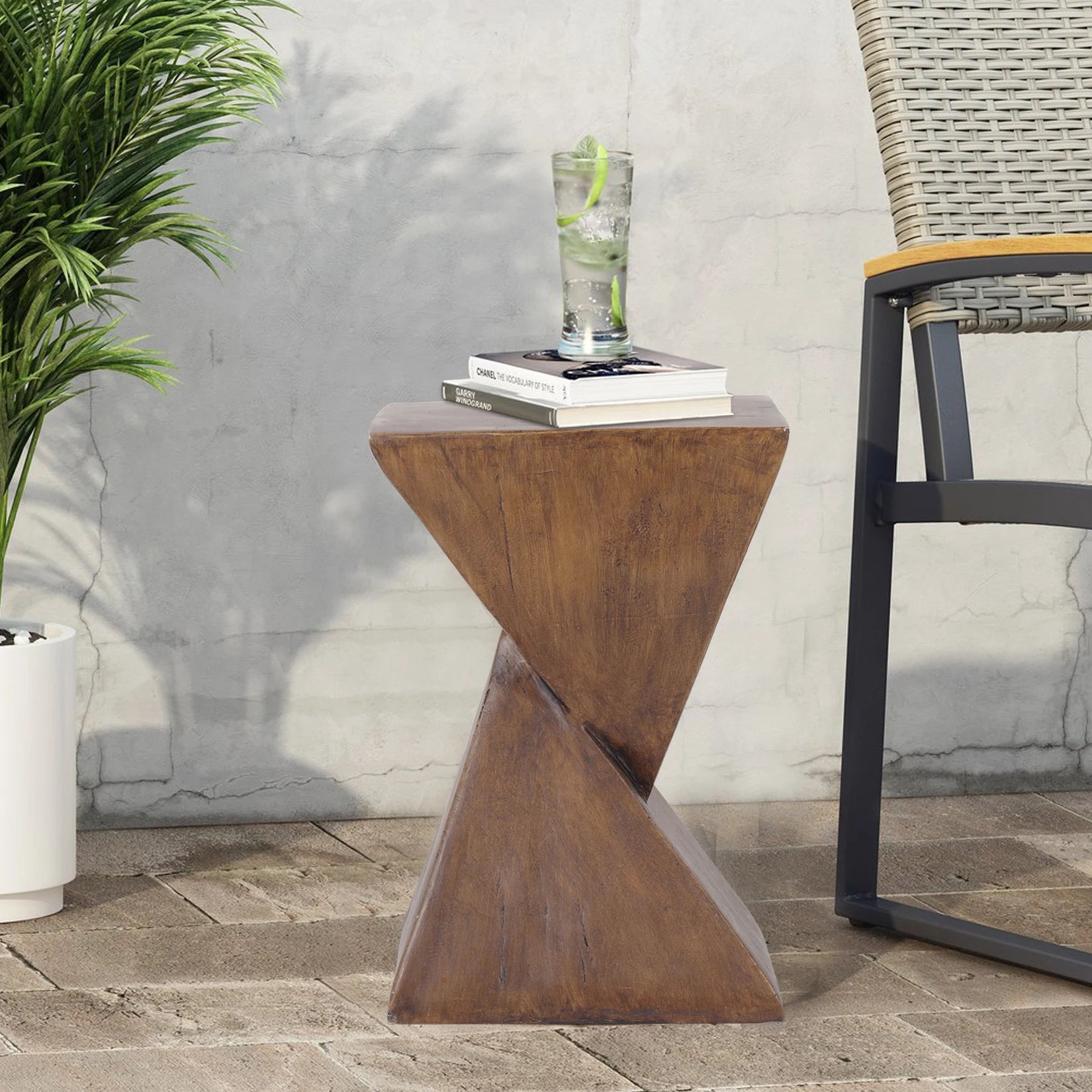 Lightweight Concrete Accent Bedside End Side Table - Homevalley.co.uk
