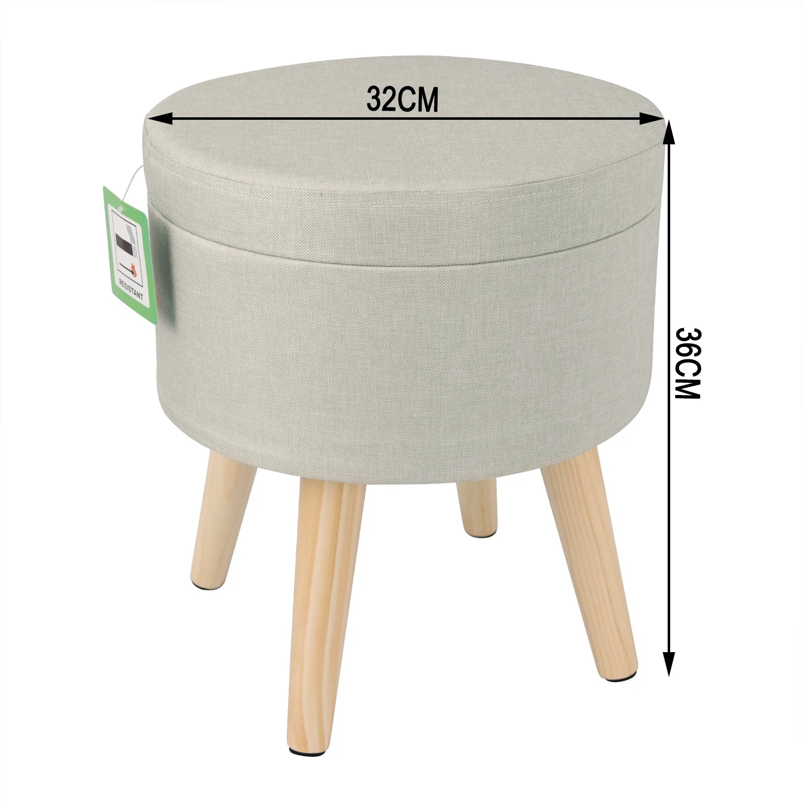 Linen velvet storage ottoman pouffe footstool with removable cover - Homevalley.co.uk