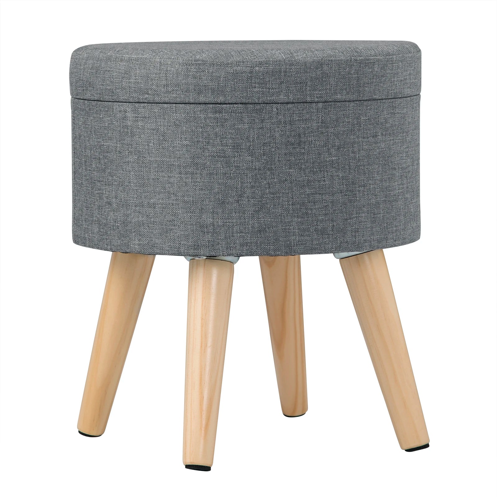 Linen velvet storage ottoman pouffe footstool with removable cover - Homevalley.co.uk