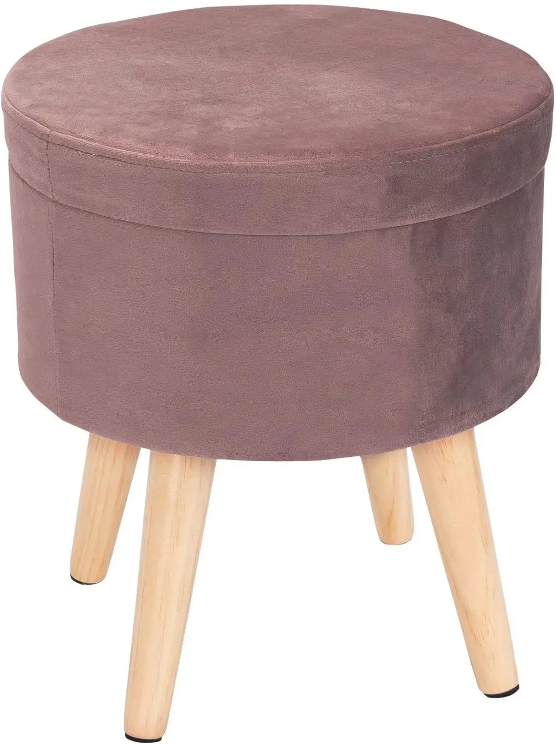 Linen velvet storage ottoman pouffe footstool with removable cover - Homevalley.co.uk