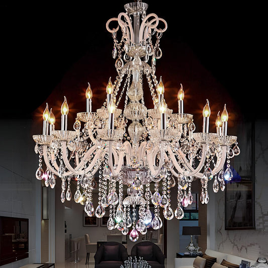 Long Crystal Chandelier - Homevalley.co.uk