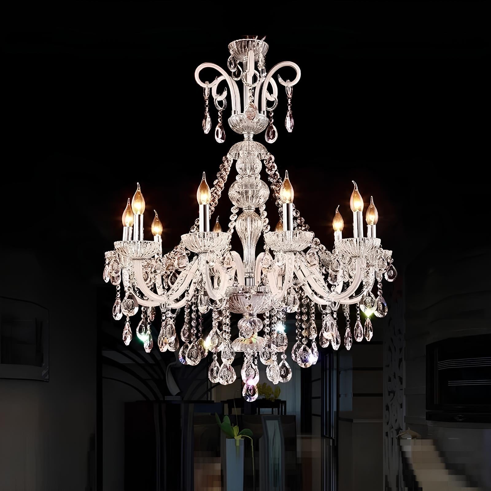 Long Crystal Chandelier - Homevalley.co.uk