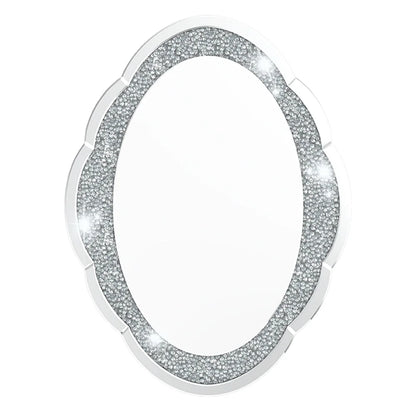 LUVODI Cloud-shape Crushed Diamonds Accent Decorative Wall Mirror - Homevalley.co.uk