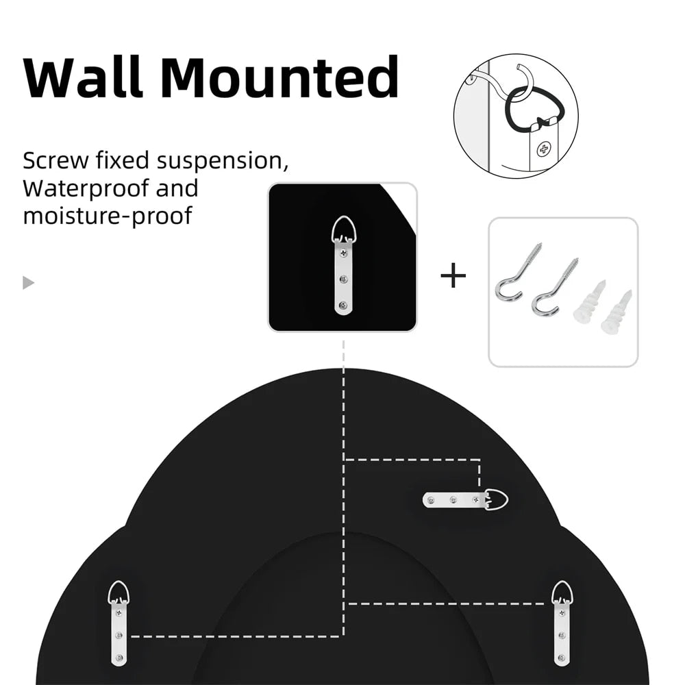 LUVODI Cloud-shape Crushed Diamonds Accent Decorative Wall Mirror - Homevalley.co.uk