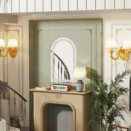 LUVODI Crushed Diamond Arch Wall Mirror - Homevalley.co.uk