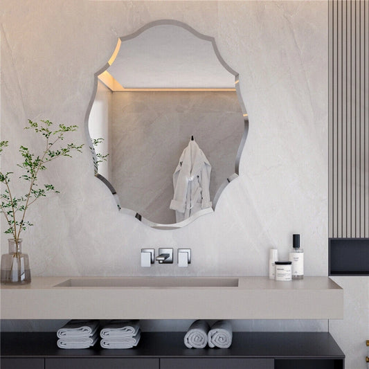 LUVODI Frameless Decorative HD Wall Mirror with Beveled Edge - Homevalley.co.uk