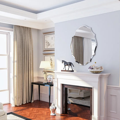 LUVODI Frameless Decorative HD Wall Mirror with Beveled Edge - Homevalley.co.uk