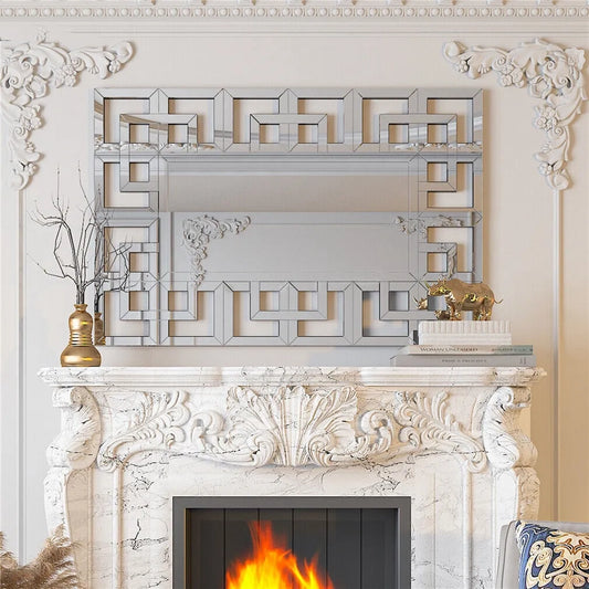 LUVODI Frameless Hollowed-out Wall Decorative Mirror - Homevalley.co.uk