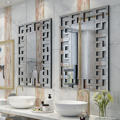 LUVODI Frameless Hollowed-out Wall Decorative Mirror - Homevalley.co.uk