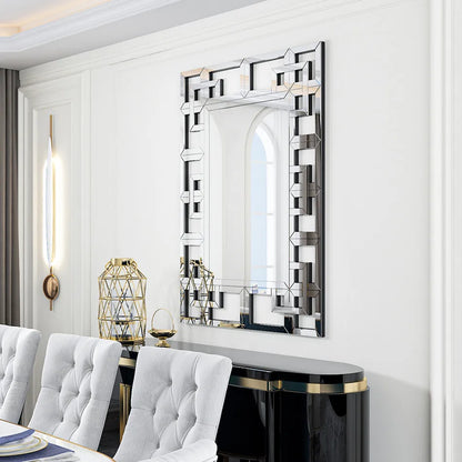 LUVODI Frameless Hollowed-out Wall Decorative Mirror - Homevalley.co.uk