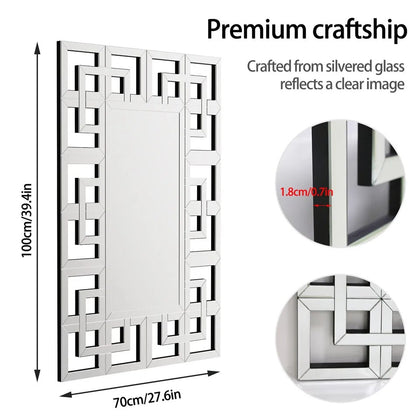 LUVODI Frameless Hollowed-out Wall Decorative Mirror - Homevalley.co.uk