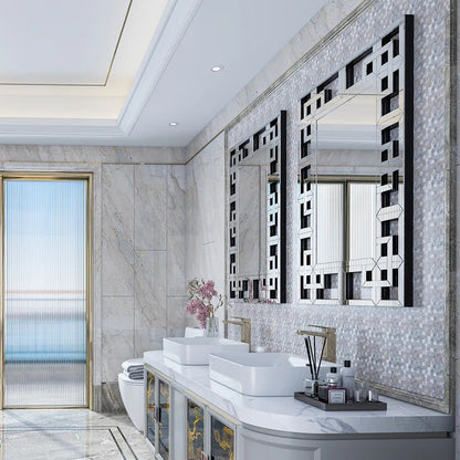 LUVODI Frameless Hollowed-out Wall Decorative Mirror - Homevalley.co.uk
